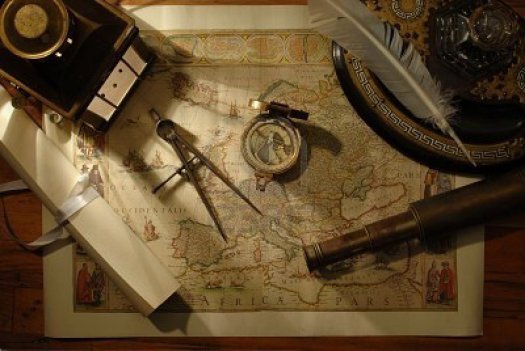 7060282-nautical-navigation-tools-on-old-world-map